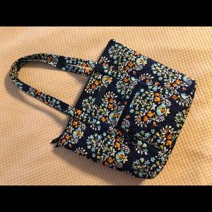 Vera Bradley Blue Floral Tote Handbag Purse